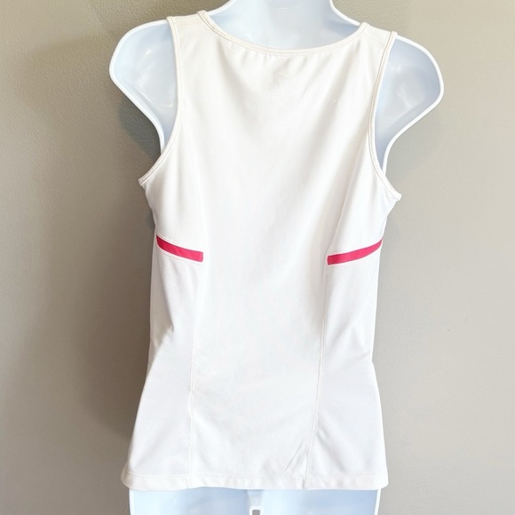 4/25$ Nike Dri-Fit Sleeveless Tank Top White with Pink Women’s Size Medium - Picture 2 of 6